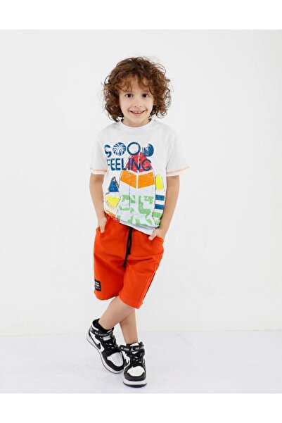 BOBBY JR KİDSWEAR Good Feeling Printed Sleeve Karioca T-shirt