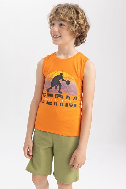 DeFacto Boy's Crew Neck Printed Undershirt