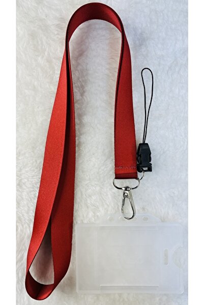 Staffy Bordo Renk Boyun Askı Ipi Ve Kartlık