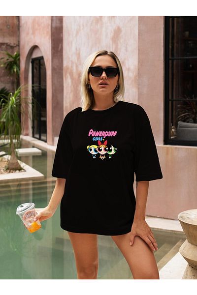 Pear Wear Μπλουζάκι με στάμπα Powerpuff Girls Unisex Oversize T-shirt