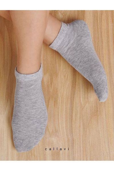 CALLAVI Gray Combed Cotton Women's Booties - 10 Pairs