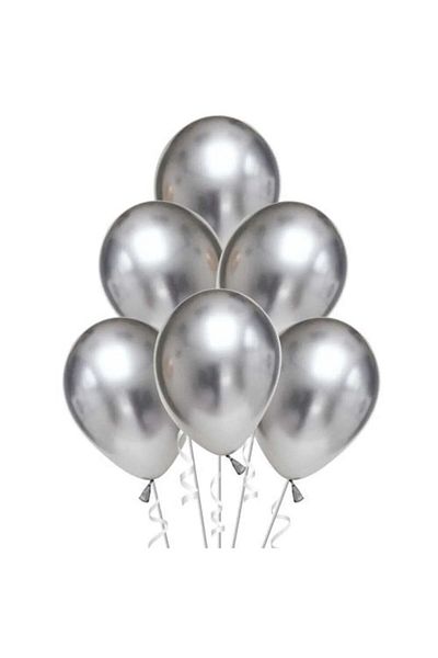 FOKUL Metallic Silver Balloon 20 Pieces 12 Inch Latex Balloon