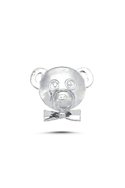 Mini Pin Teddy Bear Ayıcık Gümüş Üzeri Altın Kaplamalı Broş/rozet