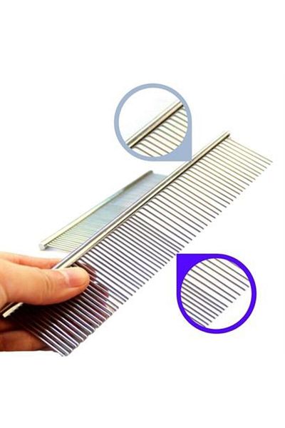 Roichil Shiny Metal Dog Comb Colorful Pet Dog Flea Grooming Comb Dog Hair Crawling