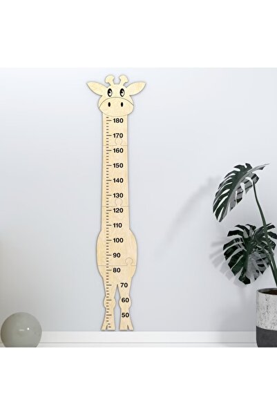 Dlyn Zürafa Şekilli Ahşap Boy Ölçüm Ölçme Ölçer Çizelgesi