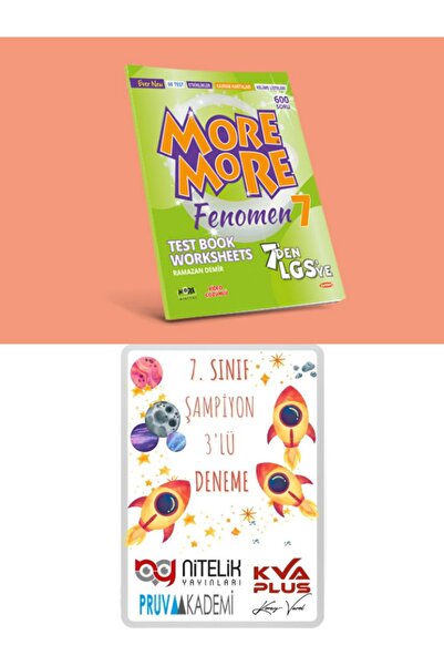 Kurmay Elt Yayınları More And More 7 Fenomen Test Book Worksheets Ve 7. Sınıf Şampiyon 3'lü Deneme Sınavı Seti