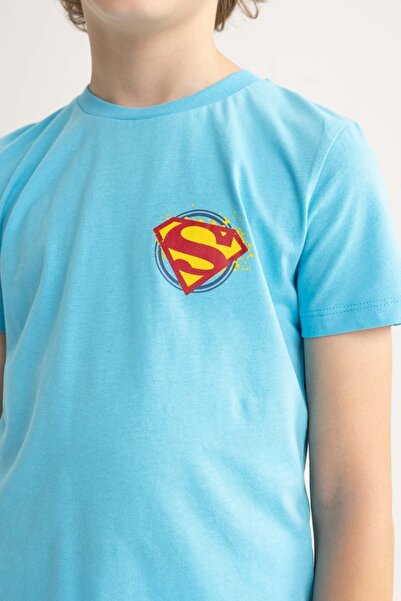 DeFacto Superman-Kurzarm-T-Shirt mit Rundhalsausschnitt für Jungen