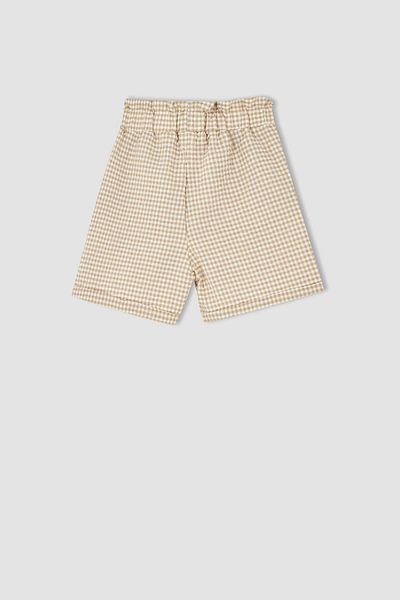 DeFacto Dívčí šortky s páskem Paperbag Gingham Belted