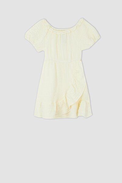 DeFacto Κοριτσίστικο βαμβακερό κοντομάνικο γιακά Carmen