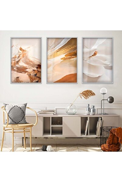 Zevahir Mobilya Dekorasyon Modern Drawing Triple Unbreakable Glass Table Set ...