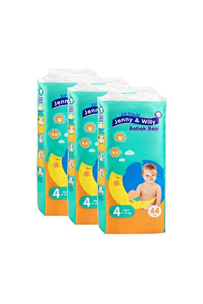 Jenny & Willy Bebek Bezi Vegan 4 Beden 8-18 kg Ekonomik Paket 132 Adet