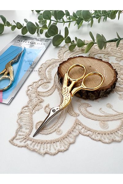 Hobianna Milward Stork Gold Embroidery Scissors