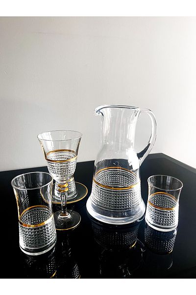 DECOSTYLE Glamis Hand Dekoru Gold Water Set 61 Pieces for 12 People