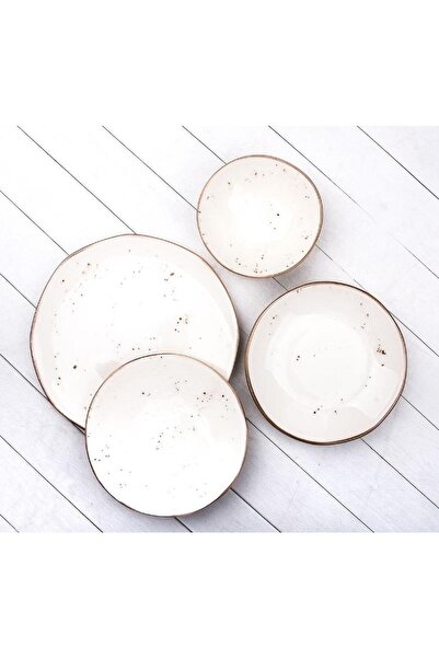 Aryıldız Marianna Porselen Yemek Takımı 24 Parça Organik Form R46 Krem