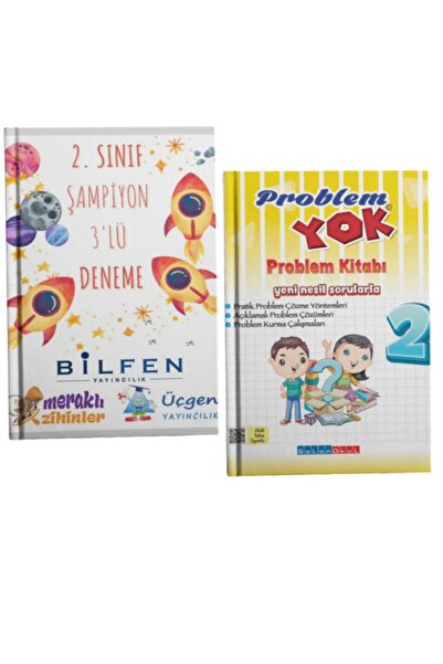 Salan Yayınları 2. Sınıf Problem Yok Kitabı Ve Meraklı Bilfen Üçgen 3lü Şampi...