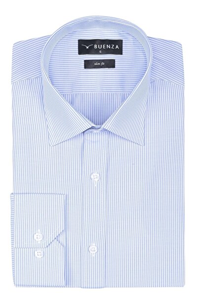 Buenza Erkek Mavi  Uzun Kol Slim Fit Gömlek