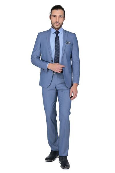 Buenza Erkek Mavi Slim Fit Takım Elbise
