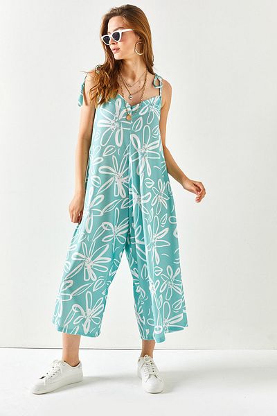 Turquoise floral jumpsuit discount