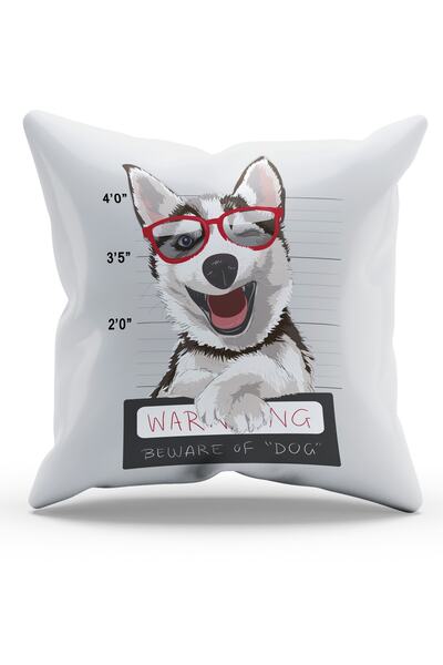Moud's Double Sided Printed Cute Wolf Pattern Suede Throw Pillow Cover - PL772