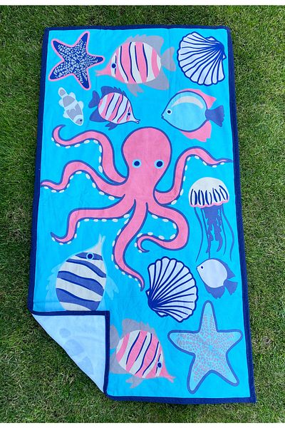 Lucy and Home Σειρά Seaside 100% Cotton Printed Peshtemal, Πετσέτα θαλάσσης 90x170cm