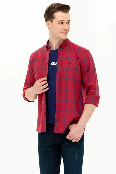 U.S. Polo Assn. Червена мъжка риза