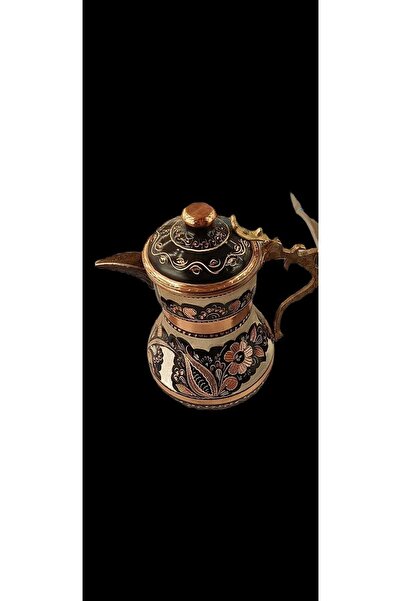 Bakır Center Ağır El Işlemeli Gül Çiçek Desenli Siyah Kapaklı Erzincan Bakır ...