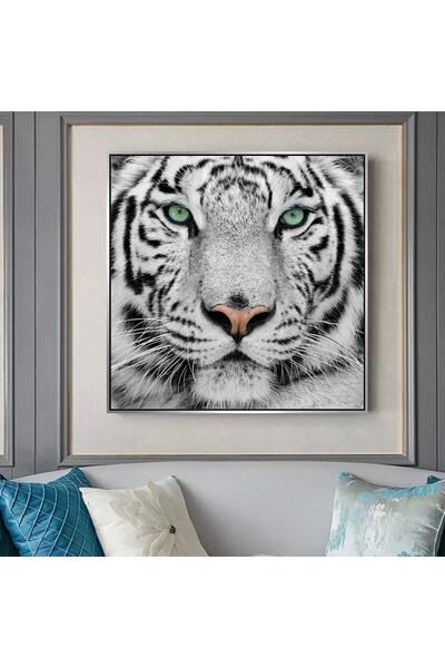 Markazip Gümüş Metal Çerçeveli Kanvas Tablo 90x90cm Kod: TLH71-K