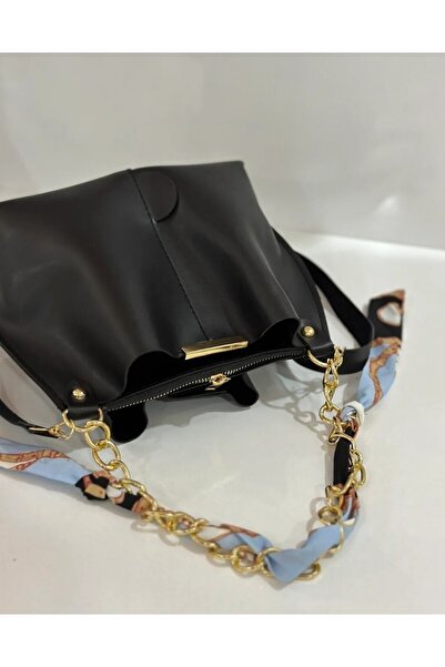 ÖZSEMODA Accesoriu lanț eșarfă damă piele moale geantă de mână, braț și umăr ...