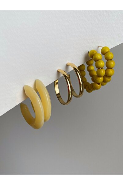 Owentis 3 أزواج من الأقراط الصيفية الصفراء