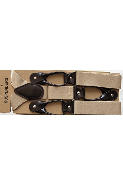KemerSepeti Düğmeli Bej Pantolon Askısı