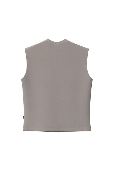 Shout Oversize Embroidery Logo Basic Sleeveless T-Shirt