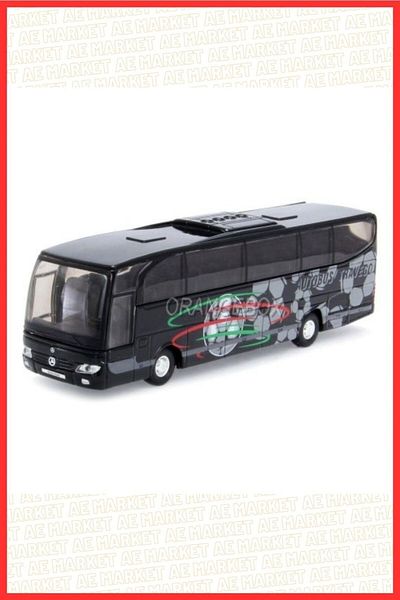 set dizayn Mercedes Benz Travego Bus Diecast Metal Original Team Bus Door Opens Black