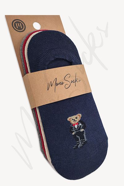 lesepri Teddy Bear Invisible Seamless Sneaker Socks with Teddy Bear