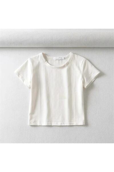 Touz Blunt Blunt Plain White Crop