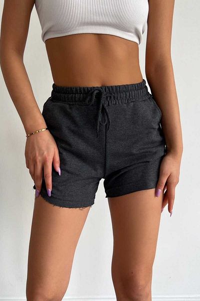 FAVORİST Women's Mini Pocket Lace-Up Sports Shorts