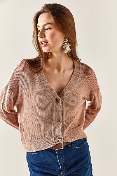 Olalook Women's Powder 3 Button Mercerized Knit Cardigan HRK-19000065