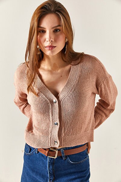 Olalook Women's Powder 3 Button Mercerized Knit Cardigan HRK-19000065