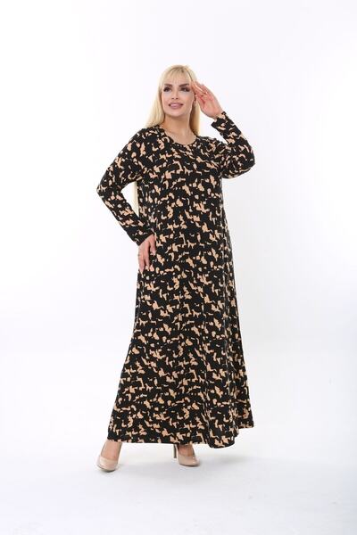 mezura tekstil Γυναικείο Plus μέγεθος μακρυμάνικο βισκόζη χτενισμένο βαμβακερό χιτζάμπ κατάλληλο μακρύ μάξι φόρεμα