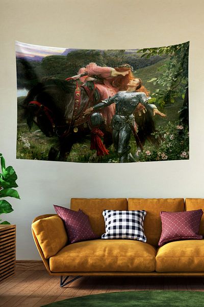 Vagonik Femeie frumoasă fără milă de John William Waterhouse Pictură Tapiserie Covor 70x100, 100x140, 140x200