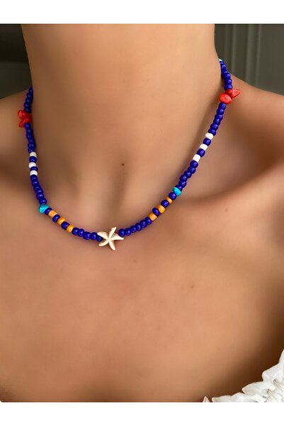 Lucky Designs Deniz Yıldızı Mercan Detay Boncuk Kolye