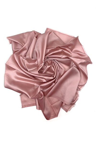 nazipek Koyu Pudra Tafta Eşarp Pamuklu Yüksek Kalite 100x100cm Eşarp Püsküllü Yazma