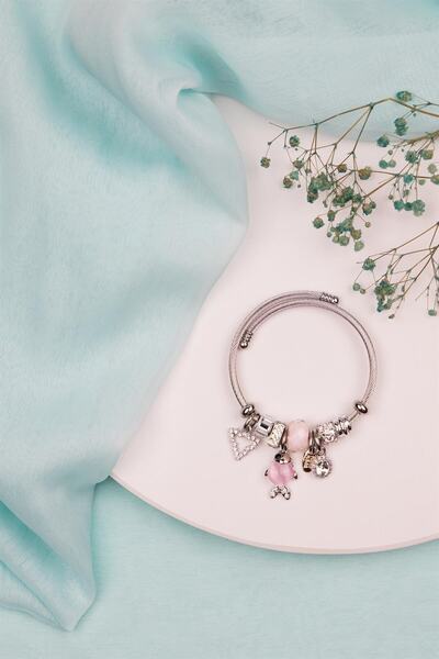 Sacha Accessories Balık Figürlü 5.5cm Gümüş Pudra Charm Bileklik