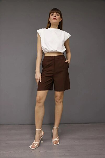 Lefon Women's Viscose Long Shorts Cocoa