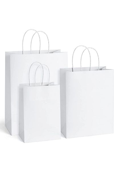 Kraft Ofis White Bag with Twist Handle 25 Cm X 12 Cm X 31 Cm (50 Pieces) (Paper Bag)