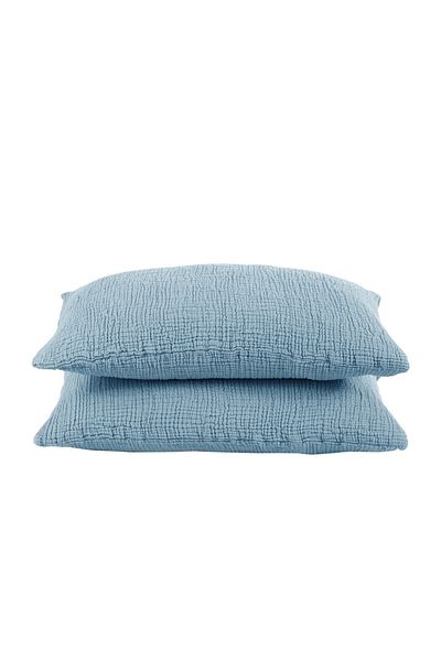 destinyhometex Hawaii Blue 4 Straturi Multi Muslină 2 Buc Fete de Pernă 50 X70cm