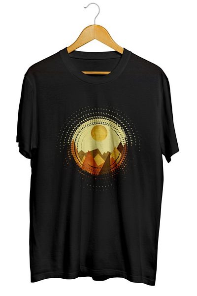karikatürstore Unisex Retro Landscape Printed T-Shirt