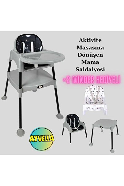 AYVELLA ETKİNLİK MASASI MAMA SANDALYESİ EMNİYET KEMERLİ 2 MİNDER HEDİYELİ AKT...
