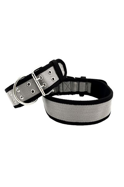 Tasma Market Grey-black Soft Textured Large Breed Dog Collar