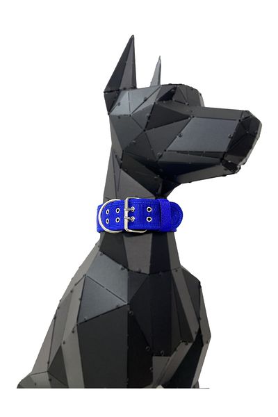 Tasma Market Navy Blue Soft Textured Large Breed Dog Collar
