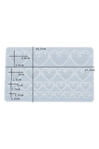 Getshop Alışveriş Pazarı Epoksi Çoklu Kalp Anahtarlık Kolye Silikon Kalıbı GT-9372